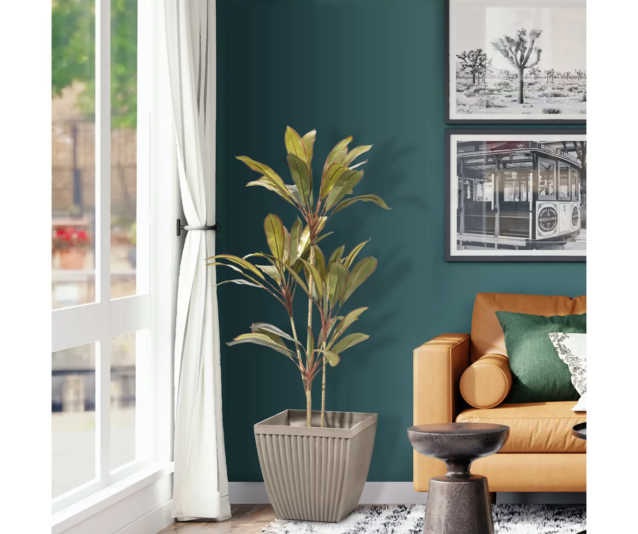 Glitzhome 16.25" Fluted Plastic Planters, 2-Pack 6 Glitzhome 16.25" Fluted Plastic Planters, 2-Pack - Image 4