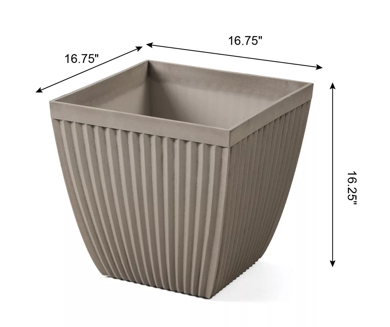 Glitzhome 16.25" Fluted Plastic Planters, 2-Pack 8 Glitzhome 16.25" Fluted Plastic Planters, 2-Pack - Image 6