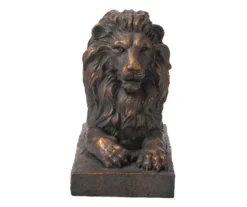 15.25" Guardian Lying Lion Garden Statuary