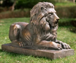 15.25" Guardian Lying Lion Garden Statuary 11 15.25" Guardian Lying Lion Garden Statuary -Chic Furniture Store 810566371 5