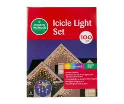 Multi-Color C9 & Mini Icicle Light Set With Green Wire, 100-Lights -Chic Furniture Store 810567835 3