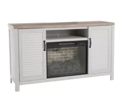 54" 2-Tone Shutter Door Electric Fireplace Console -Chic Furniture Store 810571321 1