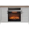 54" 2-Tone Shutter Door Electric Fireplace Console -Chic Furniture Store 810571321 A0