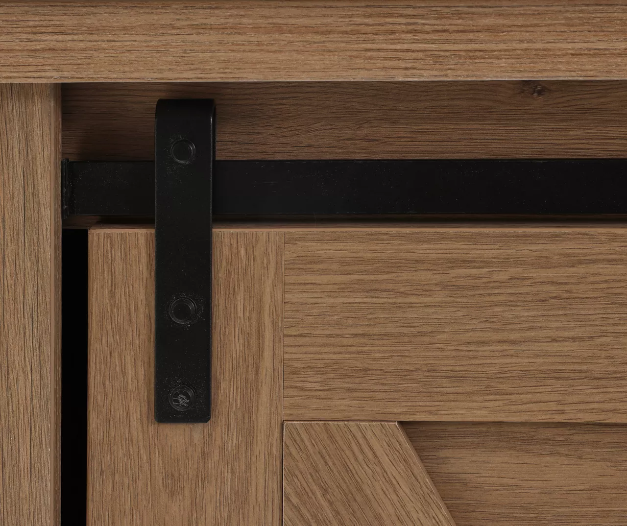 60" Light Brown Oak Barn Door Melamine Electric Fireplace 5 60" Light Brown Oak Barn Door Melamine Electric Fireplace - Image 3