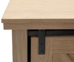 60" Light Brown Oak Barn Door Melamine Electric Fireplace 10 60" Light Brown Oak Barn Door Melamine Electric Fireplace -Chic Furniture Store 810571322 3