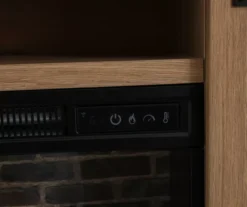 60" Light Brown Oak Barn Door Melamine Electric Fireplace 11 60" Light Brown Oak Barn Door Melamine Electric Fireplace -Chic Furniture Store 810571322 4