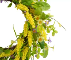 25" Yellow & Purple Daisy & Berry Wreath -Chic Furniture Store 810574691 2