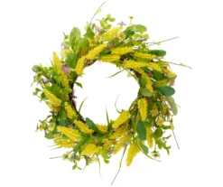 25" Yellow & Purple Daisy & Berry Wreath