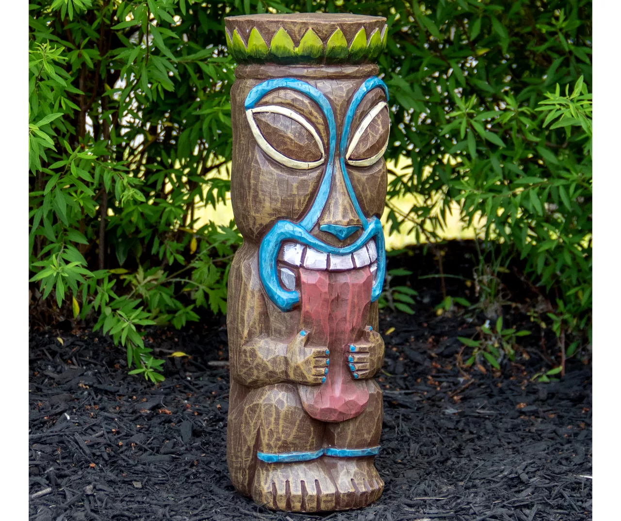 16" Tongue Out Tiki Solar Garden Statuary 4 16" Tongue Out Tiki Solar Garden Statuary - Image 2