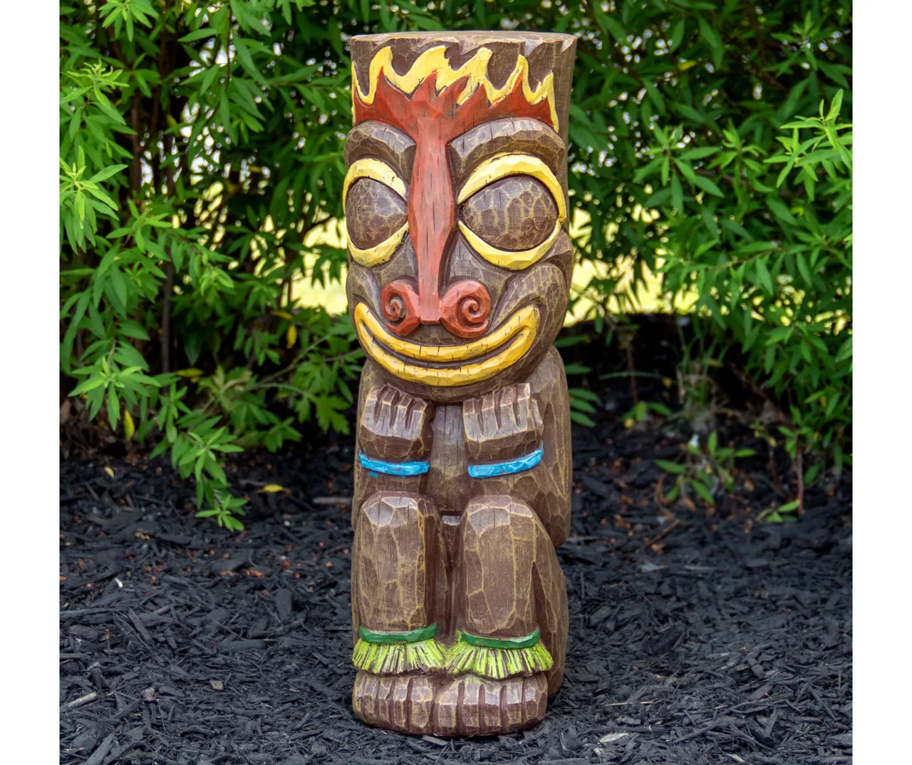 16" Fire Tiki Solar Garden Statuary 4 16" Fire Tiki Solar Garden Statuary - Image 2