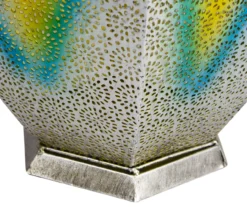 Northlight Silver Floral Cutout LED Hanging Solar Lantern -Chic Furniture Store 810576008 4