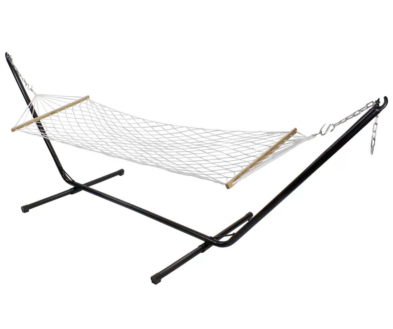 Northlight White Lattice Macrame Single Hammock 4 Northlight White Lattice Macrame Single Hammock - Image 2