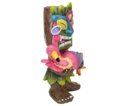 15" Tiki & Flamingo Solar Garden Statuary -Chic Furniture Store 810576046 2