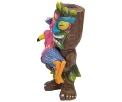 15" Tiki & Flamingo Solar Garden Statuary -Chic Furniture Store 810576046 3