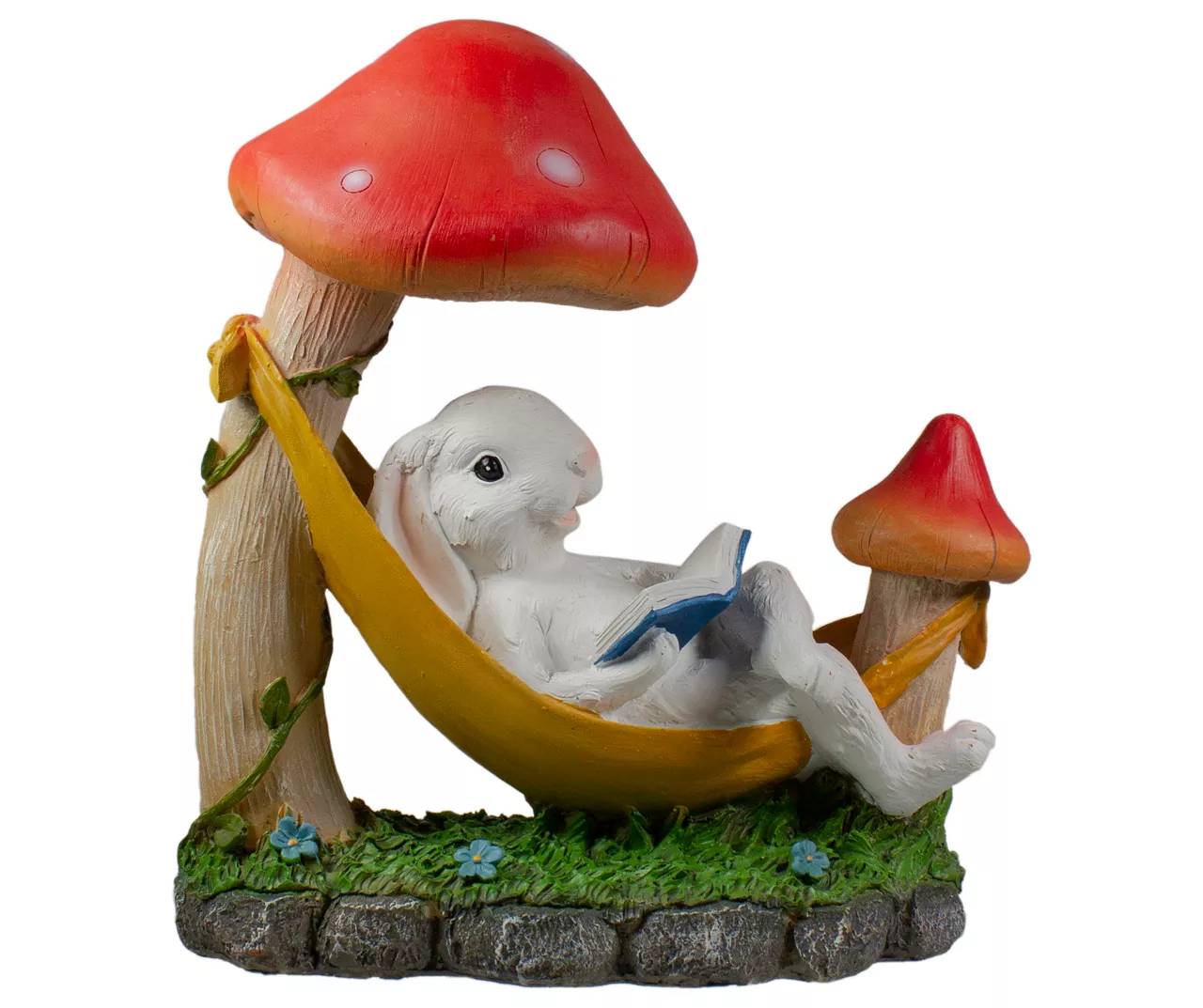 11.5" Rabbit In Hammock Garden Statuary 3 11.5" Rabbit In Hammock Garden Statuary