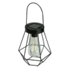 Northlight Black Geometric Hanging Solar Lantern 1 Northlight Black Geometric Hanging Solar Lantern -Chic Furniture Store 810576103