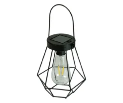 Northlight Black Geometric Hanging Solar Lantern -Chic Furniture Store 810576103 2