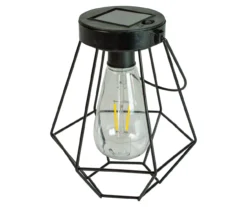 Northlight Black Geometric Hanging Solar Lantern -Chic Furniture Store 810576103 3
