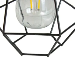Northlight Black Geometric Hanging Solar Lantern -Chic Furniture Store 810576103 5