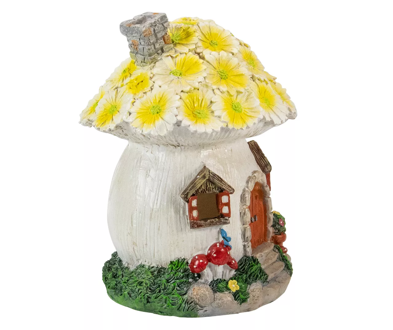 Northlight Yellow Floral House Solar Garden Statuary 6 Northlight Yellow Floral House Solar Garden Statuary - Image 4