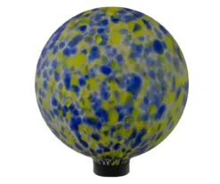 10" Yellow & Blue Speckle Glass Gazing Ball -Chic Furniture Store 810576172 2