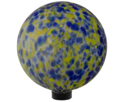 10" Yellow & Blue Speckle Glass Gazing Ball
