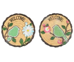 "Welcome" Bird & Flower Stepping Garden Stones, 2-Pack