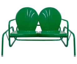 Northlight Green 2-Person Metal Glider Bench