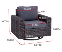 Broyhill Pembroke All-Weather Wicker Cushioned Patio Swivel Glider Chair -Chic Furniture Store 810580415 X0 2