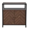 Walnut Chevron 2-Door Storage Cabinet -Chic Furniture Store 810584249 A0