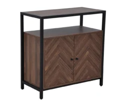 Walnut Chevron 2-Door Storage Cabinet 14 Walnut Chevron 2-Door Storage Cabinet -Chic Furniture Store 810584249 A1
