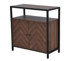 Walnut Chevron 2-Door Storage Cabinet 16 Walnut Chevron 2-Door Storage Cabinet -Chic Furniture Store 810584249 A3