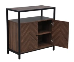 Walnut Chevron 2-Door Storage Cabinet 15 Walnut Chevron 2-Door Storage Cabinet -Chic Furniture Store 810584249 A7 3