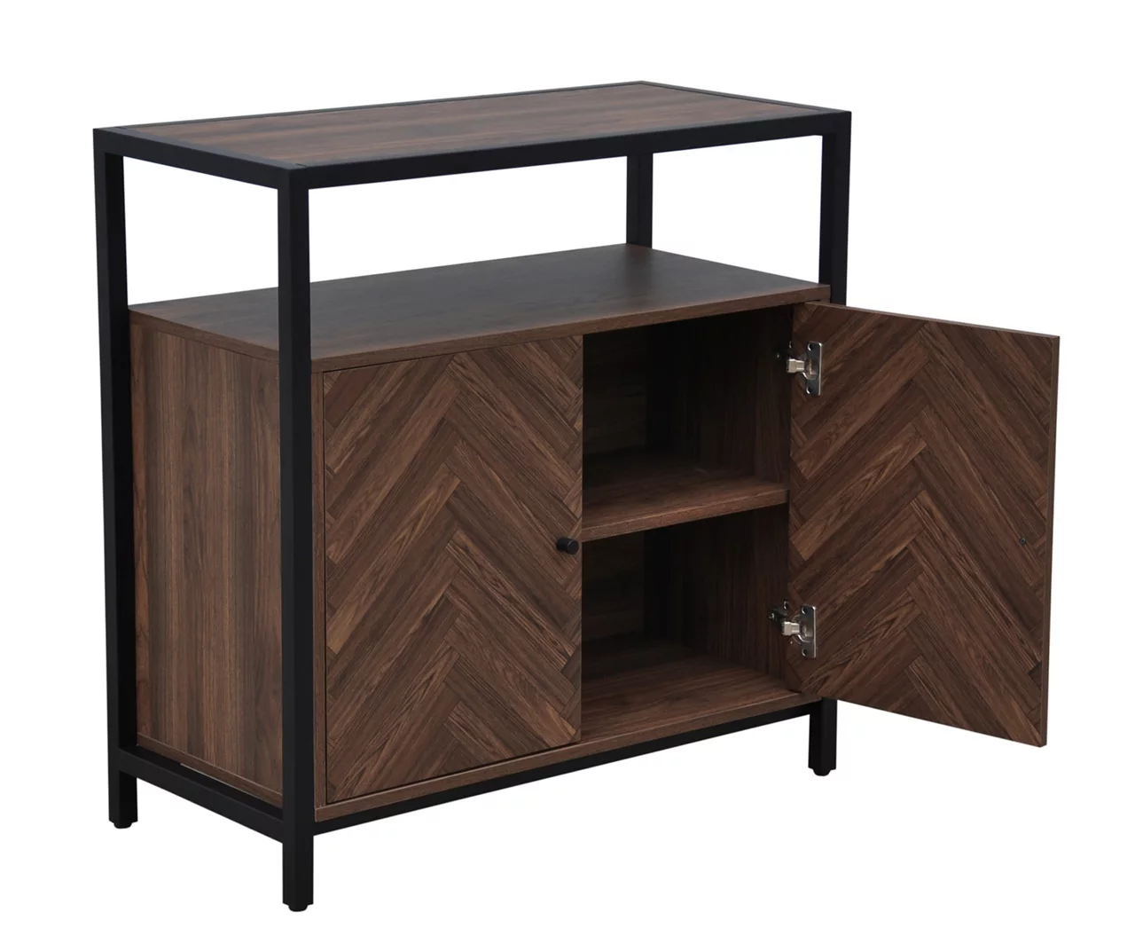 Walnut Chevron 2-Door Storage Cabinet 7 Walnut Chevron 2-Door Storage Cabinet - Image 5