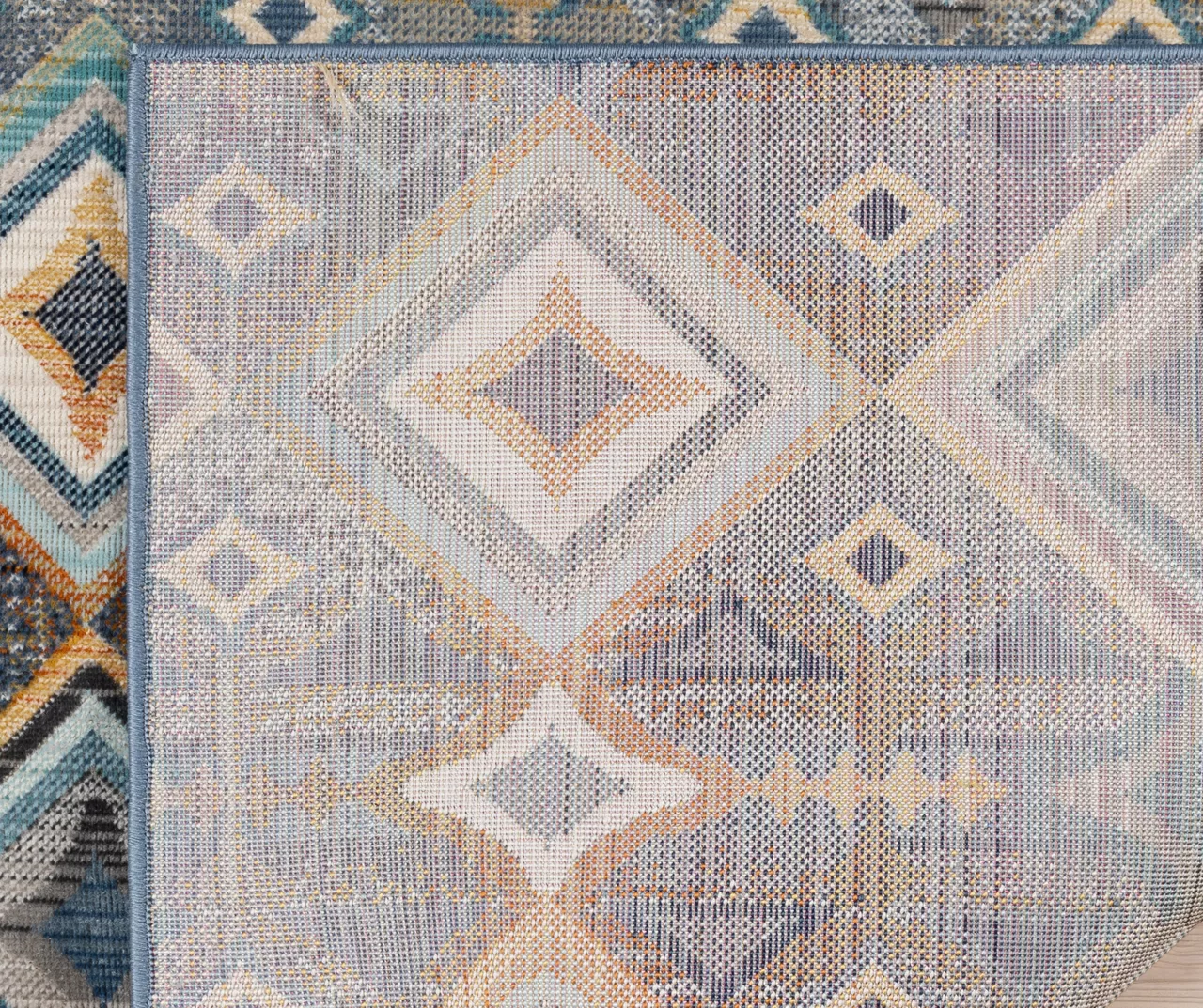 Karok Blue & Yellow Geometric Outdoor Area Rug, (6' X 9') 6 Karok Blue & Yellow Geometric Outdoor Area Rug, (6' X 9') - Image 4