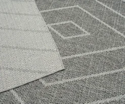 Jani Lagos Gray Geometric Outdoor Area Rug, (5' X 7') -Chic Furniture Store 810586754 810586755 810586756 A0 3 1