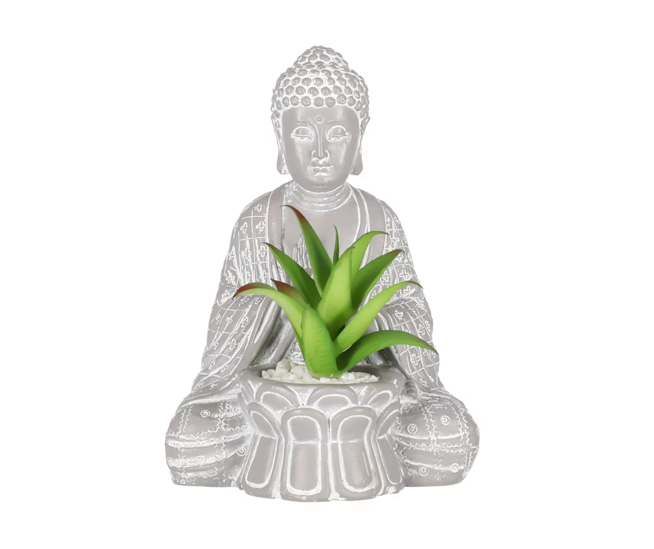 Artificial Succulent With Resin Buddha Statue 3 Artificial Succulent With Resin Buddha Statue