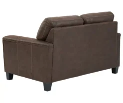 Navi Chestnut Faux Leather Loveseat -Chic Furniture Store 810587484 2 1