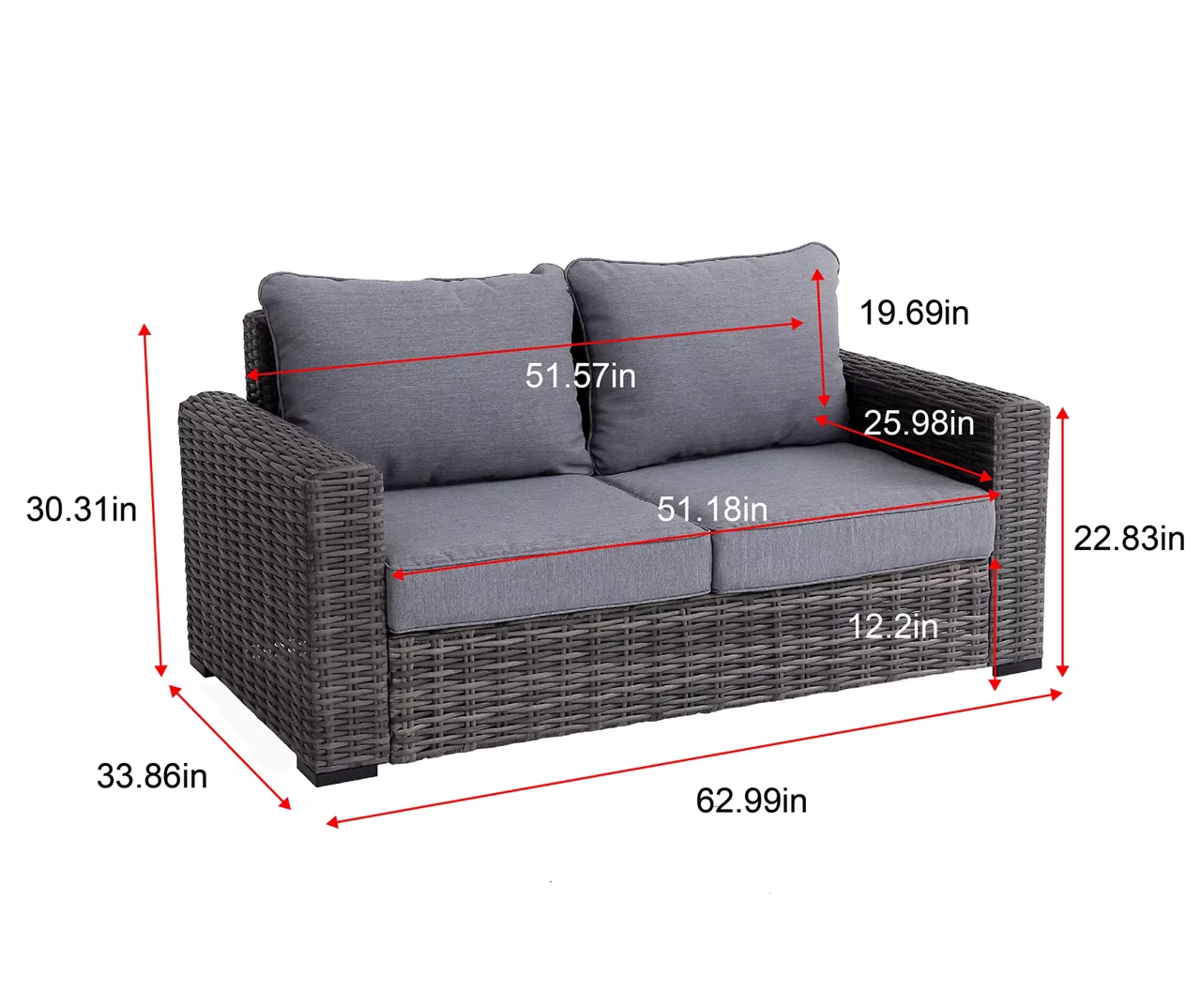 Broyhill Pembroke All-Weather Wicker Cushioned Patio Loveseat 18 Broyhill Pembroke All-Weather Wicker Cushioned Patio Loveseat - Image 16