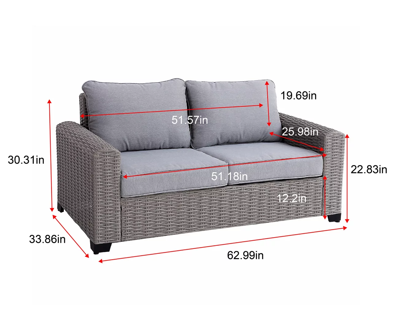 Broyhill Pembroke All-Weather Wicker Cushioned Patio Loveseat 11 Broyhill Pembroke All-Weather Wicker Cushioned Patio Loveseat - Image 9