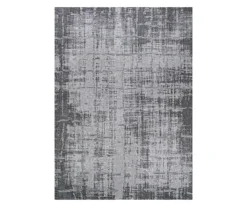 Tiverton Anthracite Light Gray Abstract Outdoor Area Rug, (6' X 9.5')