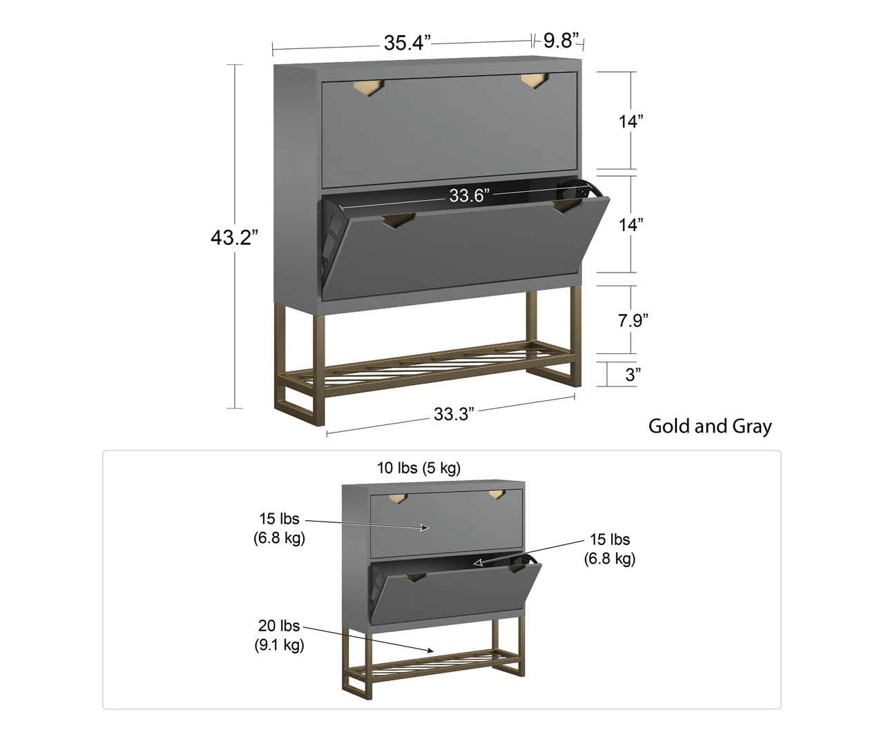 CosmoLiving Brielle Entryway Shoe Storage Cabinet 8 CosmoLiving Brielle Entryway Shoe Storage Cabinet - Image 6