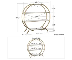 Amelia Faux Marble 4-Shelf Bookcase -Chic Furniture Store 810589033 2