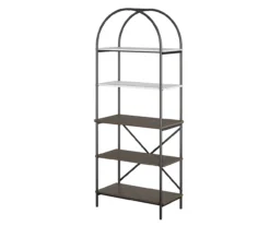 Vivinne Gray 5-Shelf Bookcase -Chic Furniture Store 810589034 3