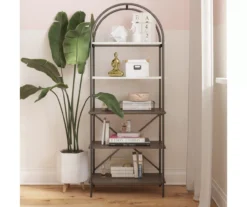 Vivinne Gray 5-Shelf Bookcase -Chic Furniture Store 810589034 6