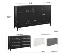 CosmoLiving Westerleigh 6-Drawer Dresser -Chic Furniture Store 810589231 1