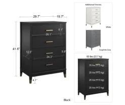 CosmoLiving Westerleigh 4-Drawer Dresser 38 CosmoLiving Westerleigh 4-Drawer Dresser -Chic Furniture Store 810589233 1