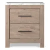 Senniberg Oak & Faux Calcutta 2-Drawer Nightstand -Chic Furniture Store 810589298 1