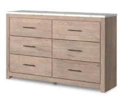 Senniberg Oak & Faux Calcutta 6-Drawer Dresser 15 Senniberg Oak & Faux Calcutta 6-Drawer Dresser -Chic Furniture Store 810589299 2