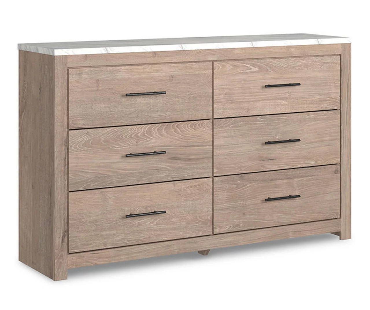 Senniberg Oak & Faux Calcutta 6-Drawer Dresser 4 Senniberg Oak & Faux Calcutta 6-Drawer Dresser - Image 2